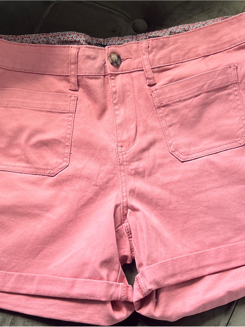 one 5 one Pink Rolled-Hem Jean Shorts